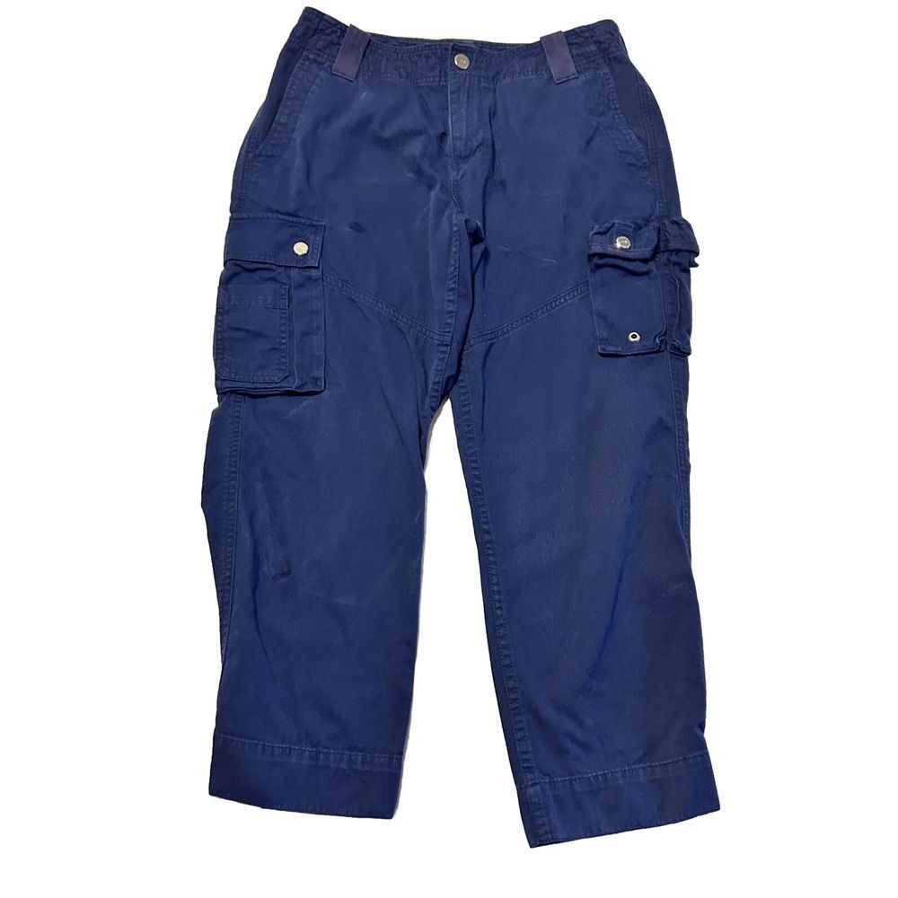 LAUREN RALPH LAUREN * Cargo Capri Pants * Size 8 Petite * Navy‎ Blue Y2K